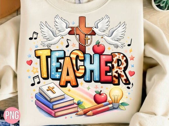 Christian Faith Teacher Dove Cross PNG T-Shirt Designs