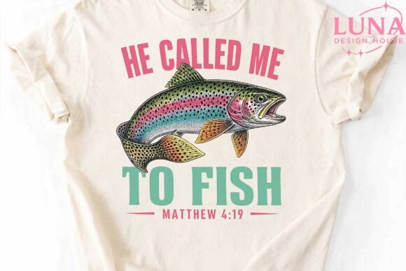 Christian Fishing Rainbow Trout PNG for T-Shirt Designs