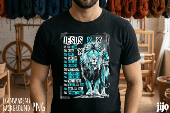 Faith Jesus King Lion PNG T-Shirt Designs