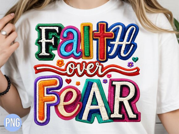 Faith over Fear Christian Quote PNG for T-Shirt Designs