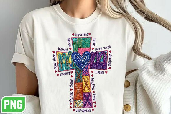 Faux Yarn Christian Mama PNG for T-Shirt Designs
