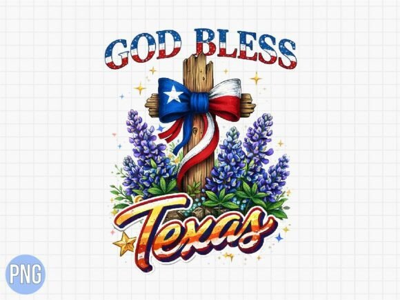 God Bless Texas Western Christian PNG T-Shirt Designs
