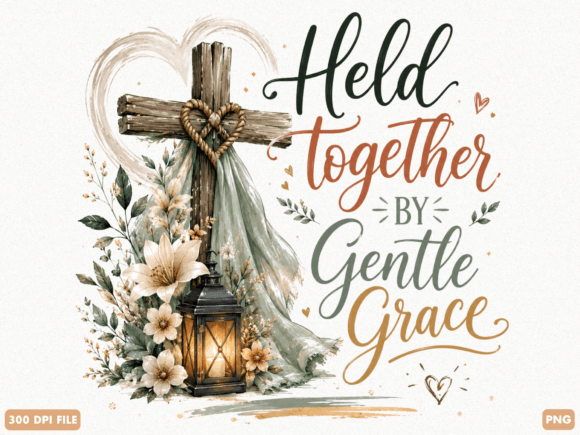 Held Together by Gentle Grace Christian T-Shirt Designs