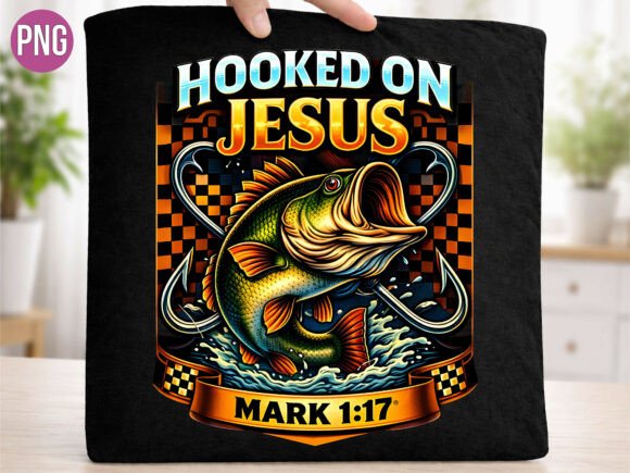 Hooked Jesus Christian Fishing Bass PNG