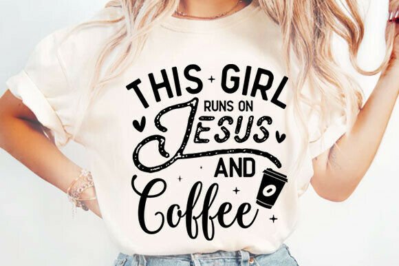 Jesus and Coffee SVG: T-Shirt Designs for Editorial & Web Use