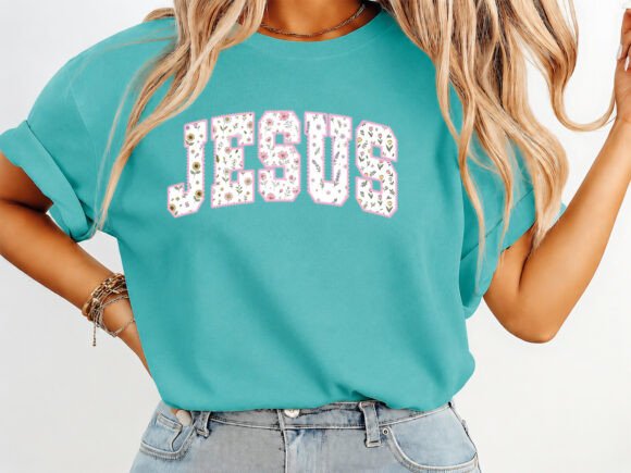 Jesus Preppy Floral T-Shirt Design for T-Shirt Designs