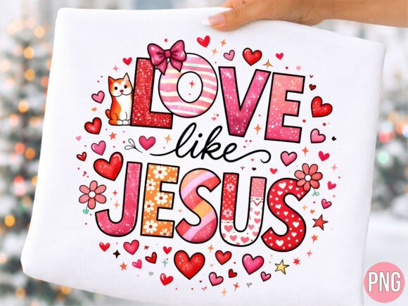Love Like Jesus Christian Cat PNG SHIRT