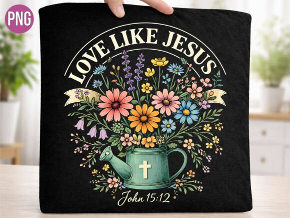 Love Like Jesus Floral Watering Can PNG T-Shirt Designs