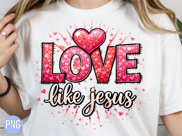 Love Like Jesus Glitter PNG for T-Shirt Designs