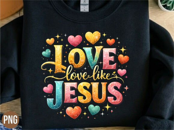 Love Like Jesus Heart Floral PNG