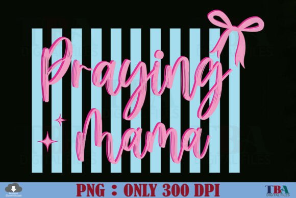 Striped Praying Mama Bow T-Shirt Designs