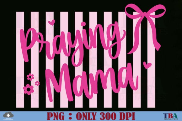 Striped Praying Mama PNG: T-Shirt Designs