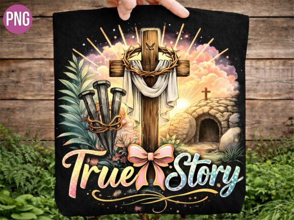 True Story Easter Cross Christian PNG